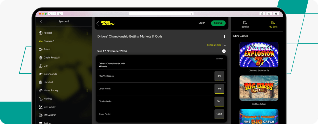 Drivers market on parimatch website
