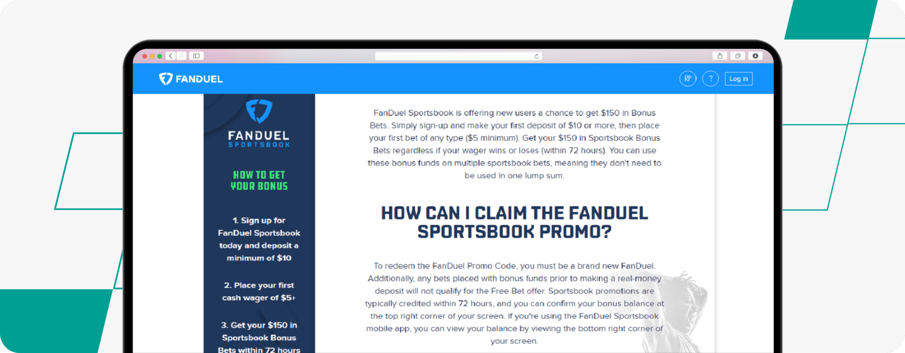 FanDuel Sportsbook Promo desktop screenshot